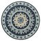 Homeroots 5 ft. Round Blue Floral Medallion Area Rug 396267 - alternate 1
